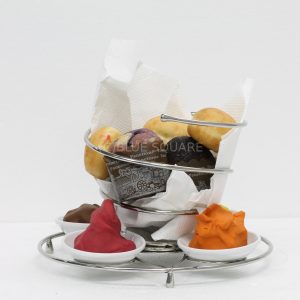 Bread basket coil shape with sauce holder - SBBCSW0170